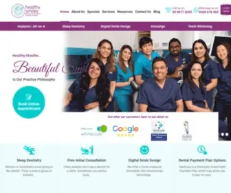 Healthysmiles.com.au(Trusted Dental Clinic in Melbourne) Screenshot