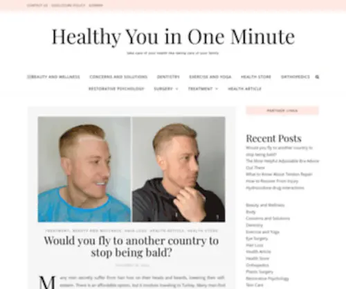 Healthyyouinoneminute.com(Healthy You in One Minute) Screenshot