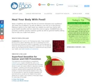 Healwithfood.org(Heal Your Body With Food and Optimal Nutrition) Screenshot