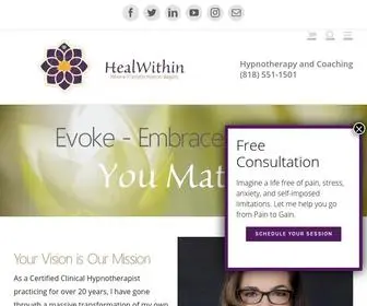 Healwithin.com(Hypnotherapy and Stress Management) Screenshot