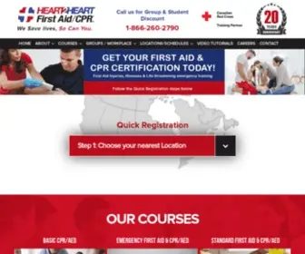 Heart2HeartcPr.com(First Aid & CPR Training Toronto) Screenshot