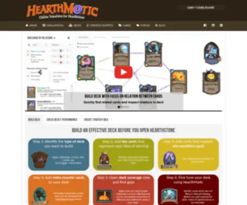 Hearthmatic.com(Online simulator for Hearthstone) Screenshot