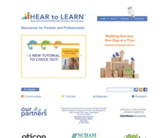 Heartolearn.org(Resources for Parents and Professionals Who are Deaf or Hard of Hearing) Screenshot