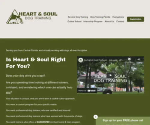 Heartsoulk9.com(Heart & Soul Dog Training) Screenshot