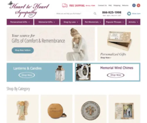 Hearttoheartsympathygifts.com(Memorial Gifts) Screenshot