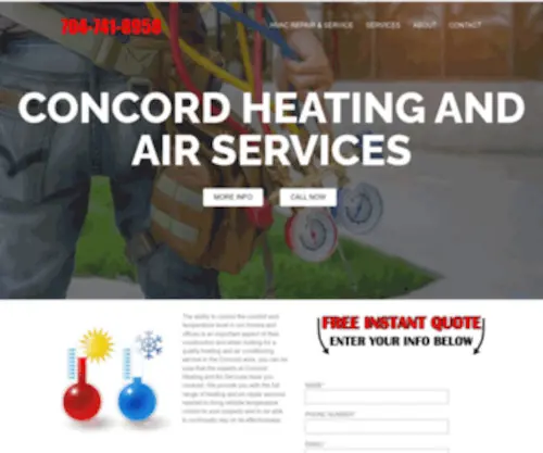 Heatingandairconcord.com(Heating And Air Conditioning Concord NC) Screenshot