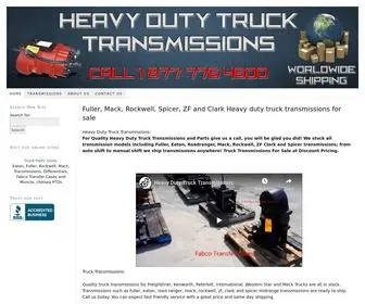 Heavydutytrucktransmissions.com(Fuller, Mack, Rockwell, Spicer, ZF and Clark Heavy duty truck transmissions for sale) Screenshot