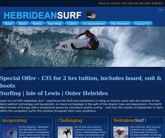 Hebrideansurf.co.uk(Surfing the Isle of Lewis) Screenshot