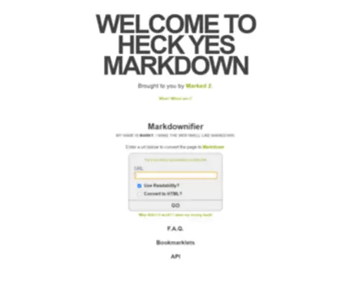 Heckyesmarkdown.com(Heckyesmarkdown) Screenshot