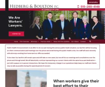 Hedberglaw.com(Iowa Workers' Compensation Lawyer) Screenshot