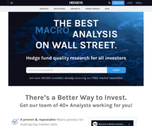 Hedgeye.com(The hedgeye team features some of the world's most regarded research analysts) Screenshot