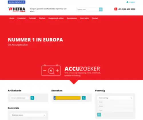 Hefra.nl(Hefra Accucentrale) Screenshot