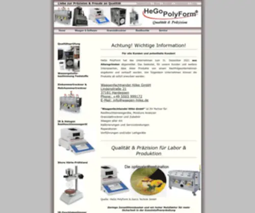 Hego-Polyform.de(Restfeuchtemessgeräte) Screenshot