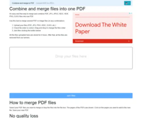 Heic2PDF.com(Combine and merge files into one PDF) Screenshot