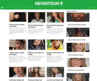 Heightsun.com(The world of celebrities' stats) Screenshot