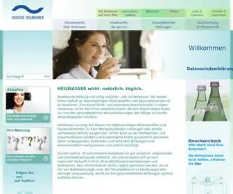 Heilwasser.com(Heilwasser, Heilquelle, Naturheilmittel, Gesundheit, Mineralstoffe, Calcium, Magnesium, Säure-Basen-Haushalt, Osteoporose, Nierenstein, Darmfunktion) Screenshot