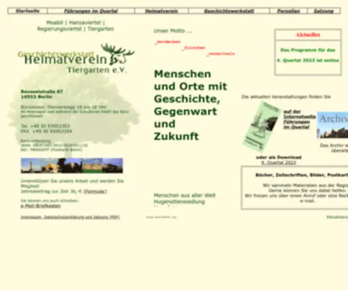 Heimatverein-Tiergarten.de(Heimatverein und Geschichtswerkstatt Tiergarten e.V) Screenshot