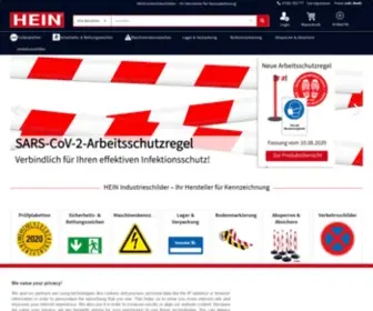 Hein.eu(Hersteller für Kennzeichnung) Screenshot