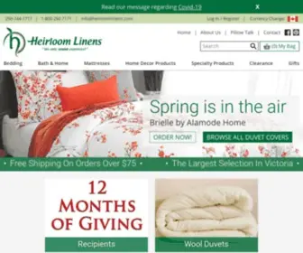 Heirloomlinens.com(Heirloom Linens) Screenshot