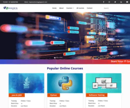 Hejextechnology.com(Full Stack Developer Course in Chennai) Screenshot