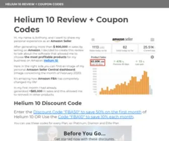 Hel10Review.com(Helium 10 Review) Screenshot