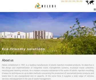 Helesi.com(Production factory and Worldwide Exporting Company of plastic waste bins and plastic products) Screenshot