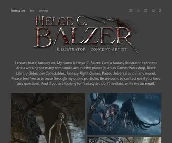 Helgecbalzer.com(Enjoy the Fantasy Art of Helge C. Balzer) Screenshot