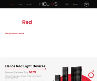 Heliosredlight.com(Helios offers red light therapy devices designed to optimize the users wellness. Red light therapy) Screenshot