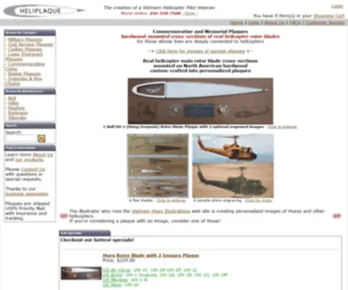 Heliplaque.com(Helicoptor rotor blade plaques. Cross) Screenshot