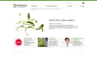 Helixor.de(Ein pharmazeutisches Unternehmen für integrative Medizin) Screenshot