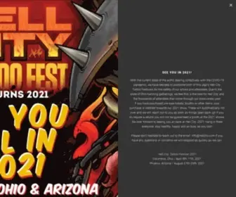Hellcity.com(Official home of The Hell City Tattoo Festival tattoo tickets clothing) Screenshot