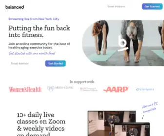 Hellobalanced.com(Digital group fitness for healthy aging) Screenshot