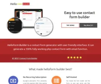 Helloform.net(Build you own php contact form in less minutes. Hello Form Builder) Screenshot