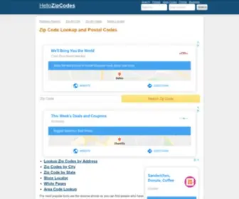Hellozipcodes.com(Zip Code Lookup and Postal Code search) Screenshot