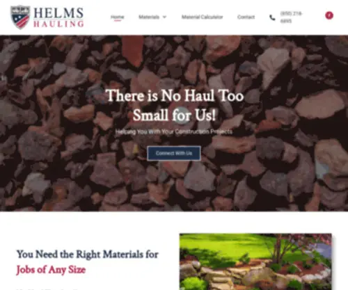 Helmshauling.com(Helms Hauling & Materials) Screenshot