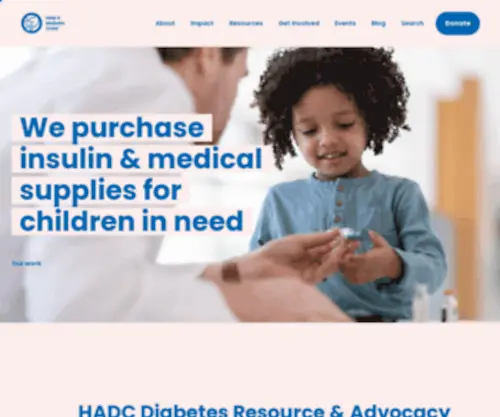 Helpadiabeticchild.org(Help A Diabetic Child) Screenshot