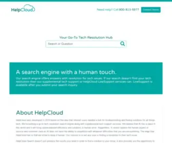 Helpcloud.com(Technical Help Search Engine Backed by Human Support) Screenshot