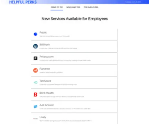 Helpfulperks.com(Give Your Employees Extra Value) Screenshot