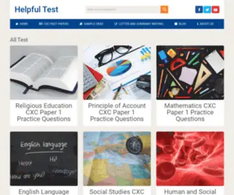 Helpfultest.com(Find a wide range of CXC questions and answers on the following subjects) Screenshot