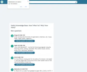 Helpinanswers.com(Answers to questions for students) Screenshot