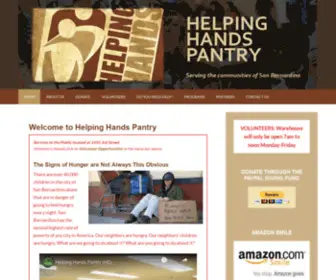 Helpinghandspantry.org(A food pantry serving the San Bernardino area. Out goal) Screenshot