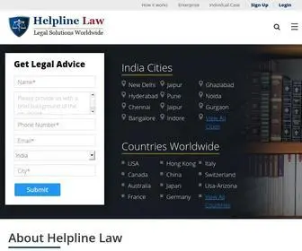 Helplinelaw.com(Indian Law firm Lawyers Network) Screenshot