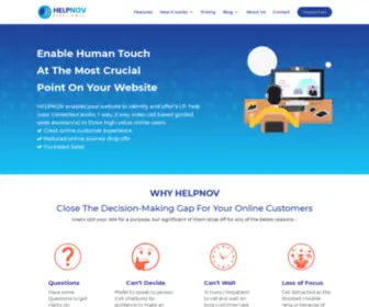 Helpnov.com(Enable Human Touch At The Most Crucial Point On Your Website) Screenshot