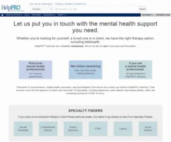 Helppro.com(Therapist Finder) Screenshot