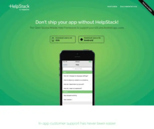 Helpstack.io(Open source mobile app customer support & In app feedback Management) Screenshot