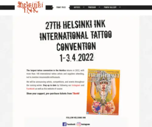 Helsinki-INK.fi(Helsinki Ink on kansainvälinen tatuointitapahtuma Helsingissä. Helsinki Ink) Screenshot