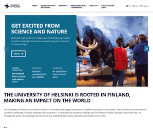 Helsinki.fi(The University of Helsinki) Screenshot