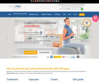 Hemapro.com(Hemorrhoids treatment) Screenshot