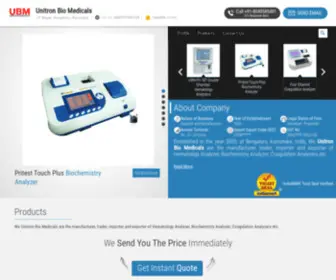 Hematologyanalyzers.in(Unitron Bio Medicals) Screenshot