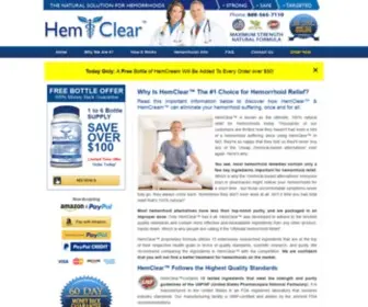 Hemclear.com(The #1 Hemorrhoid Prevention And Support Supplement) Screenshot